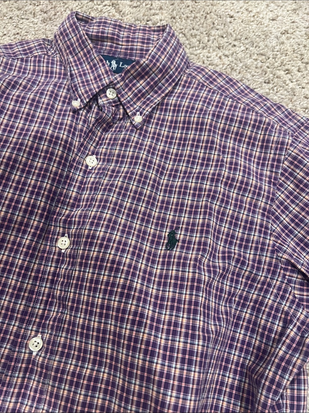 Ralph Lauren Purple Plaid Button-Down Shirt - Picture 4 of 4